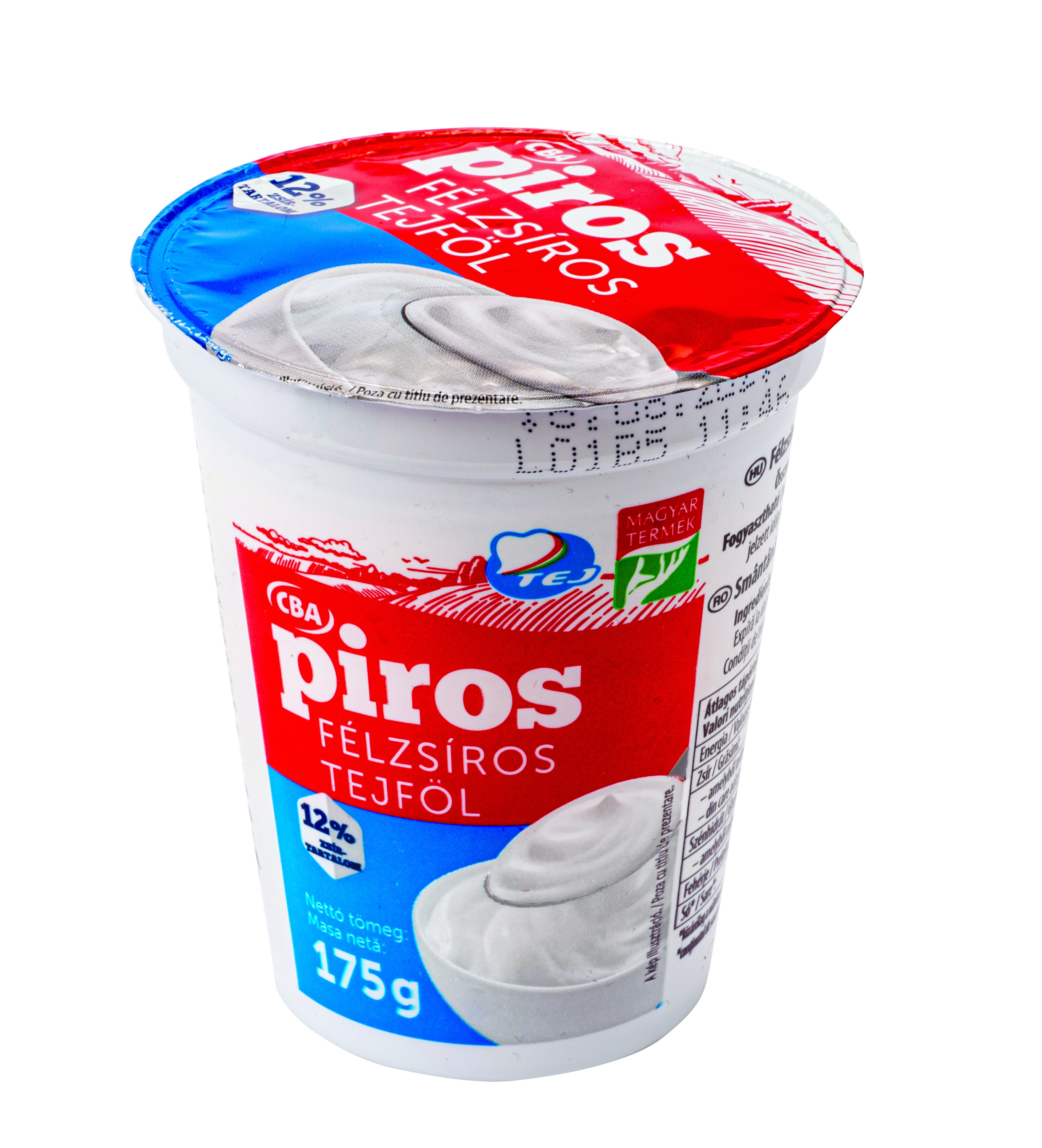 CBA PIROS tejföl 12% 175g